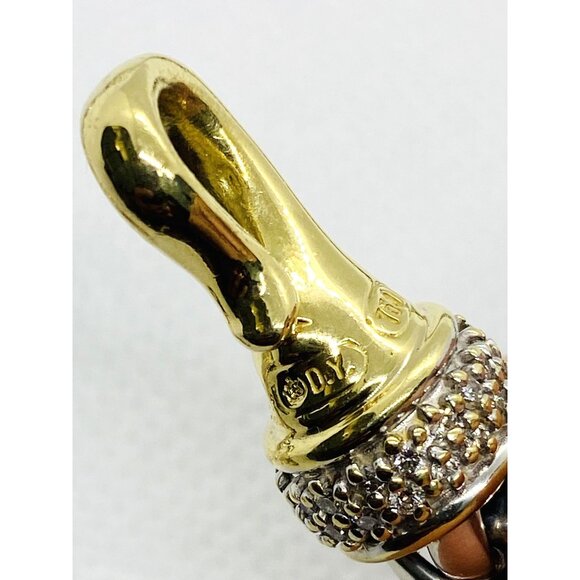 David Yurman Sterling Silver 925 18K 750 Diamond Wheat Necklace 98 Grams! - Picture 6 of 11